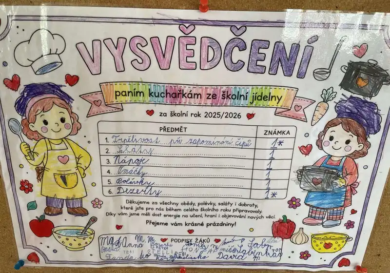 Vysvědčení pro paní kuchařky