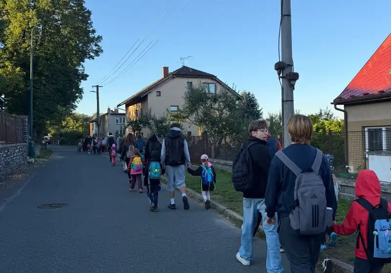 Cvičení v přírodě deváťáků a prvňáčků