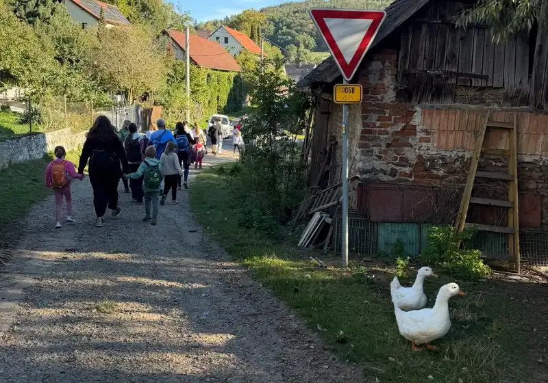 Cvičení v přírodě deváťáků a prvňáčků