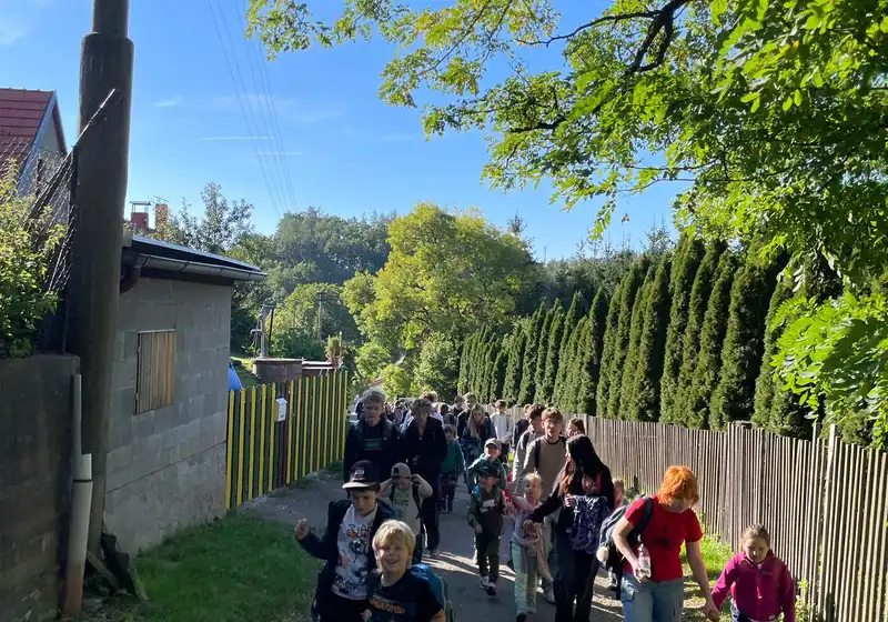 Cvičení v přírodě deváťáků a prvňáčků